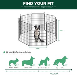 FXW Minipaws Expandable Indoor & Outdoor Dog Playpen, Black, 32-in, 16-panel slide 2 of 6