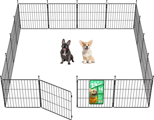 Show full view: FXW Minipaws Expandable Indoor & Outdoor Dog Playpen, Black, 24-in, 16-panel slide 1 of 9