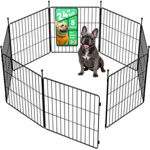 FXW Minipaws Expandable Indoor & Outdoor Dog Playpen, Black, 24-in, 8-panel
