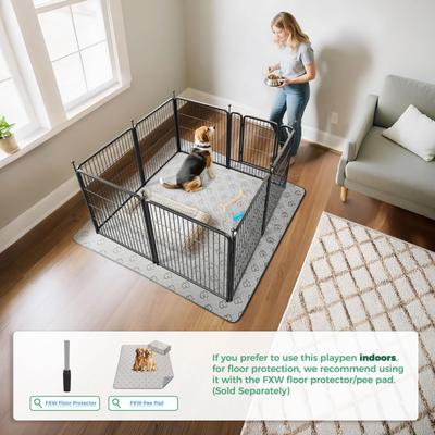 Show full view: FXW Rollick Indoor & Outdoor Dog Playpen, Black, 32-in, 8-panel slide 2 of 10