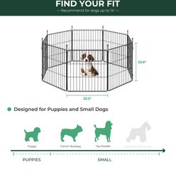 FXW Minipaws Expandable Indoor & Outdoor Dog Playpen, Black, 24-in, 8-panel slide 2 of 6