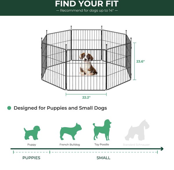 Show full view: FXW Minipaws Expandable Indoor & Outdoor Dog Playpen, Black, 24-in, 16-panel slide 6 of 9