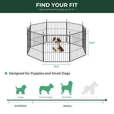 Show full view: FXW Minipaws Expandable Indoor & Outdoor Dog Playpen, Black, 24-in, 8-panel slide 6 of 9
