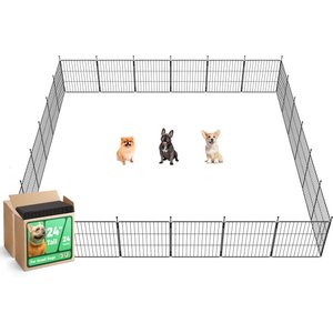 FXW Minipaws Expandable Indoor & Outdoor Dog Playpen, Black, 24-in, 24-panel