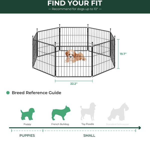 Show full view: FXW Minipaws Expandable Indoor & Outdoor Dog Playpen, Black, 20-in, 8-panel slide 6 of 10