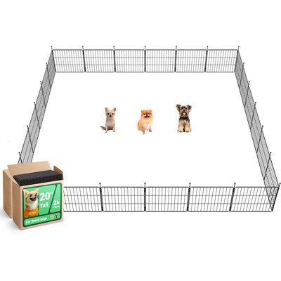 FXW FXW Minipaws Expandable Indoor & Outdoor Dog Playpen, Black, 20-in, 24-panel
