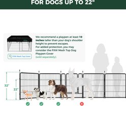 FXW Rollick Outdoor Dog Playpen, Black, 32-in, 16-panel slide 2 of 7