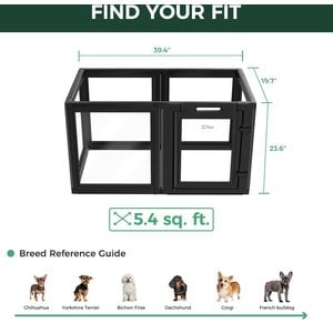 FXW AuraSpace Indoor Dog Playpen, Black, 24-in, 6-panel