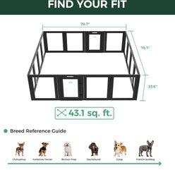 FXW AuraSpace Indoor Dog Playpen, Black, 24-in, 16-panel slide 2 of 6
