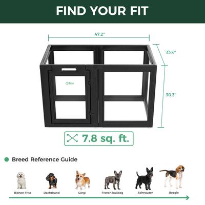 Show full view: FXW AuraSpace Indoor Dog Playpen, Black, 30-in, 6-panel slide 6 of 7