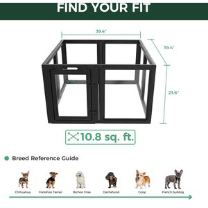 FXW AuraSpace Indoor Dog Playpen, Black, 24-in, 8-panel