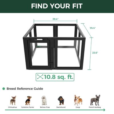 Show full view: FXW AuraSpace Indoor Dog Playpen, Black, 24-in, 8-panel slide 6 of 7