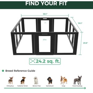 FXW AuraSpace Indoor Dog Playpen, Black, 24-in, 12-panel