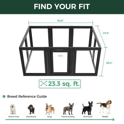 Show full view: FXW AuraSpace Indoor Dog Playpen, Black, 30-in, 10-panel slide 6 of 7