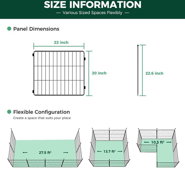 Show full view: FXW Minipaws Expandable Indoor & Outdoor Dog Playpen, Black, 20-in, 8-panel slide 7 of 10