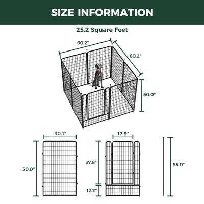 Show full view: FXW Rollick Indoor & Outdoor Dog Playpen, Black, 50-in, 8-panel slide 6 of 8