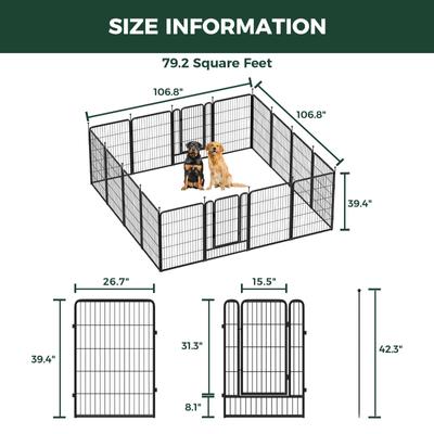 Show full view: FXW Rollick Indoor & Outdoor Dog Playpen, Black, 40-in, 16-panel slide 6 of 8