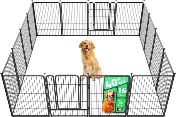 FXW Rollick Indoor & Outdoor Dog Playpen, Black