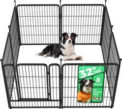 FXW Rollick Indoor & Outdoor Dog Playpen, Black, 32-in, 8-panel