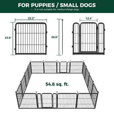Show full view: FXW Rollick Indoor & Outdoor Dog Playpen, Black, 24-in, 16-panel slide 7 of 9