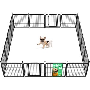 FXW Rollick Indoor & Outdoor Dog Playpen, Black, 24-in, 16-panel