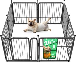FXW Rollick Indoor & Outdoor Dog Playpen, Black, 24-in, 8-panel