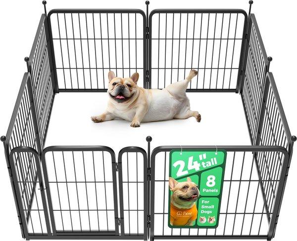 Show full view: FXW Rollick Indoor & Outdoor Dog Playpen, Black, 24-in, 8-panel slide 1 of 10