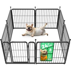 FXW Rollick Outdoor Dog Playpen, Black, 24-in, 8-panel