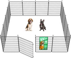 FXW Minipaws Expandable Indoor & Outdoor Dog Playpen, Black, 32-in, 16-panel