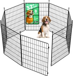 FXW Minipaws Expandable Indoor & Outdoor Dog Playpen, Black, 32-in, 8-panel