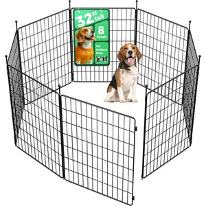 FXW Minipaws Expandable Indoor & Outdoor Dog Playpen, Black, 32-in, 8-panel