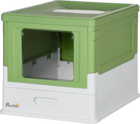 Show full view: jansno Scoop Foldable Smell Proof Potty with Front Entry, Top Exit Fully Enclosed Cat Litter Box, Green slide 3 of 8