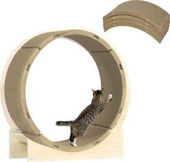 jansno Indoor 4-Piece Reversible Cat Scratching Post Wheel Replacement, Brown