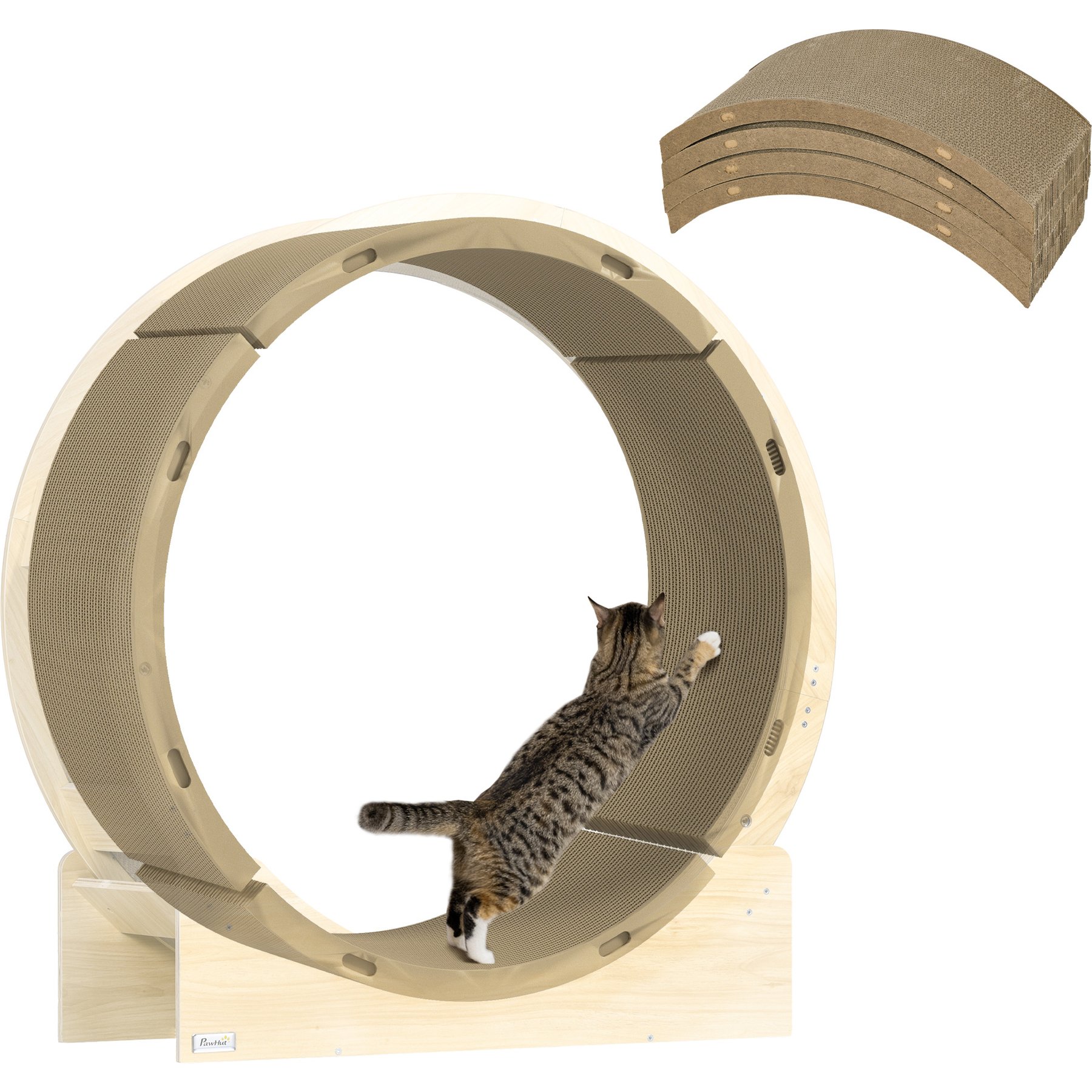 jansno Indoor 4-Piece Reversible Cat Scratching Post Wheel Replacement, Brown