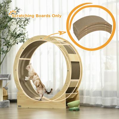 Show full view: jansno Indoor 4-Piece Reversible Cat Scratching Post Wheel Replacement, Brown slide 2 of 8