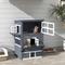 Show in main carousel: jansno Raised Floor Asphalt Roof Wood 3-Story Cat House & Condo, Dark Gray slide 5 of 6