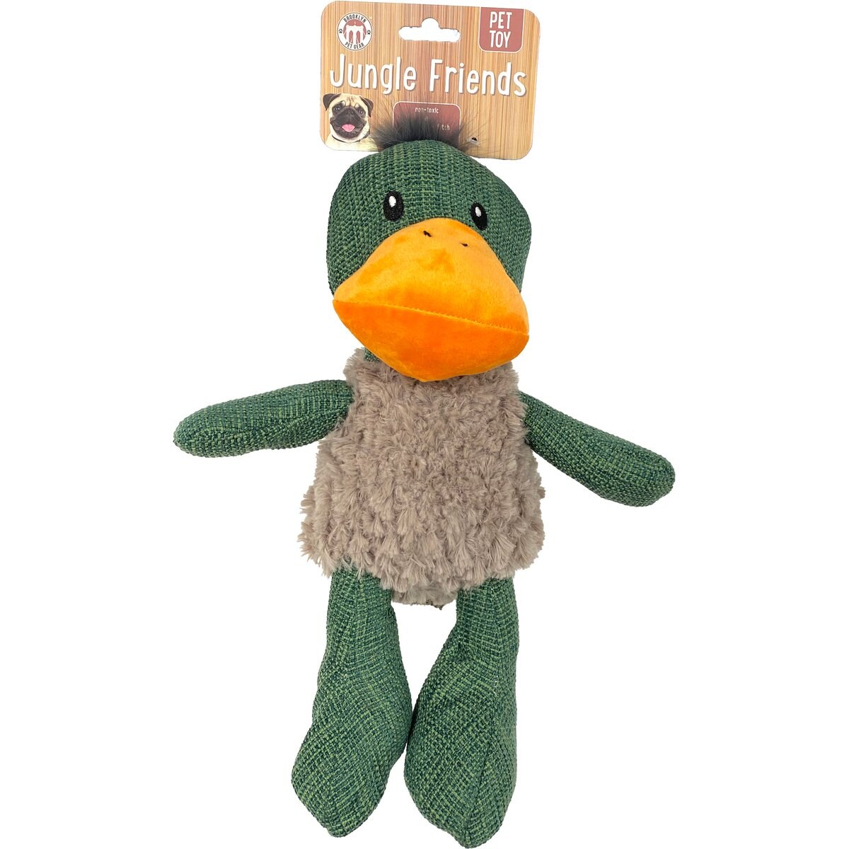 Brooklyn Pet Gear Burlap Duck Dog Plush Toy, 13-in