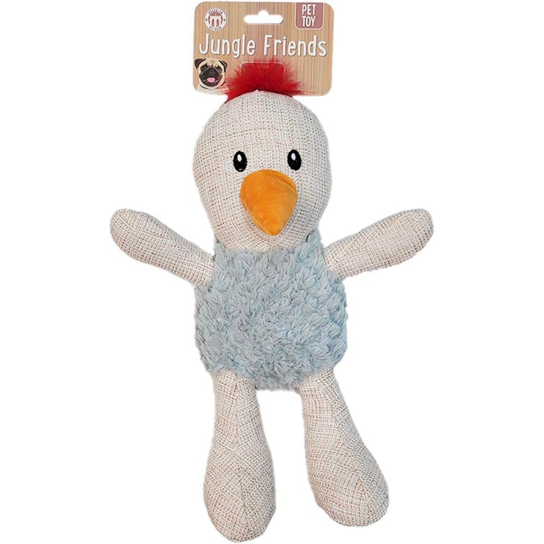 Brooklyn Pet Gear Burlap Chicken Dog Plush Toy, 13-in