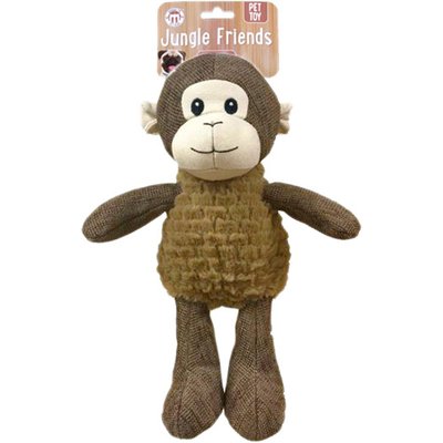 Brooklyn Pet Gear Brooklyn Pet Gear Burlap Monkey Dog Plush Toy, 13-in