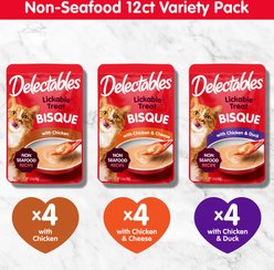 Hartz Delectables Non-Seafood Bisque Variety Pack Lickable Cat Treats, 1.4-oz pouch, 12 count slide 2 of 9