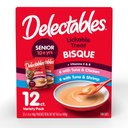 Delectables Lickable Treat Bisque for Senior 10+ Variety Pack Lickable Cat Treats, 1.4-oz pouch, 12 Count