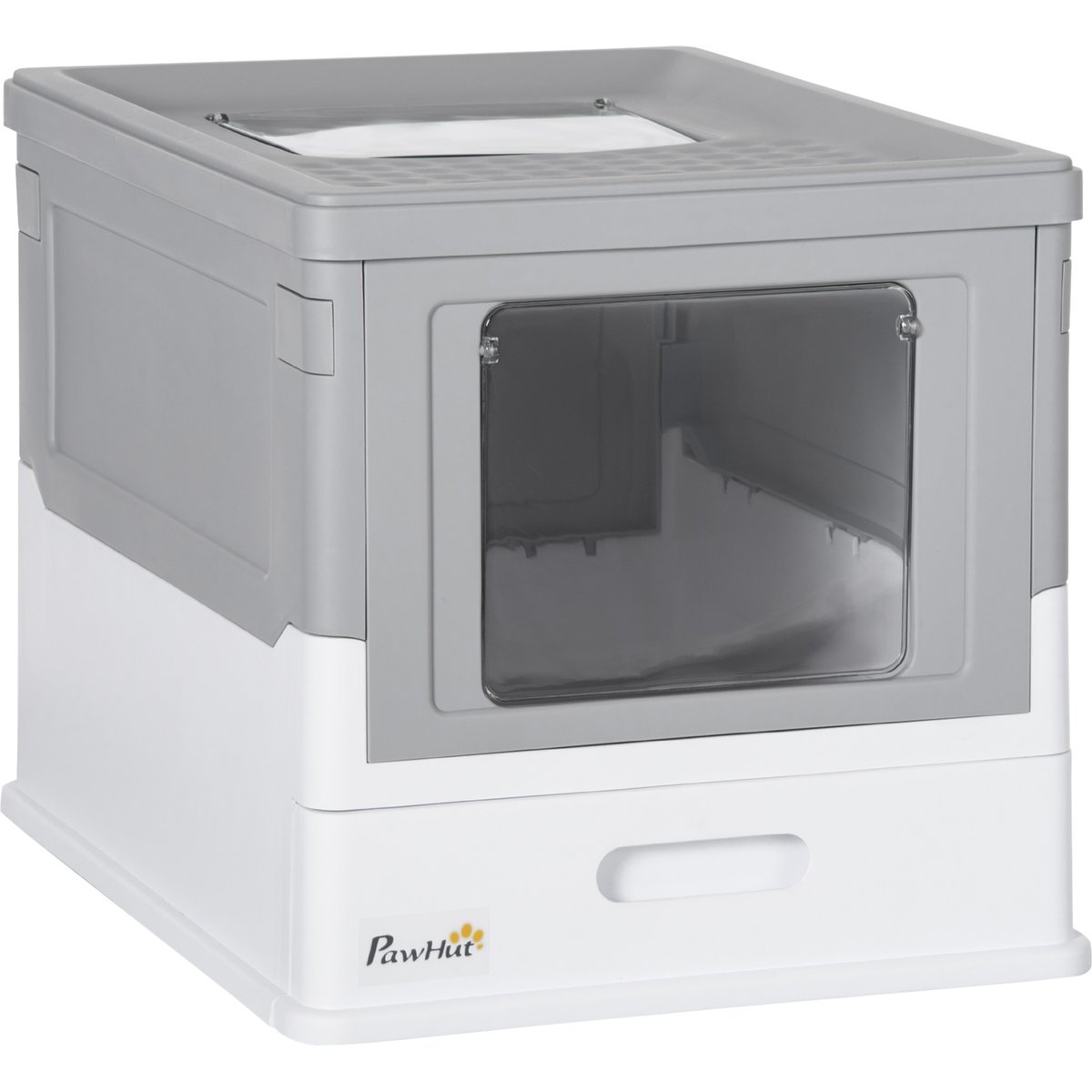 Cesicia Hooded House with Drawer Type Tray & Lid, Portable Toilet with Large Space Cat Litter Box, Gray