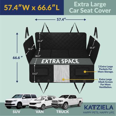Show full view: Katziela Hammock Dog & Cat Car Seat Cover, Black, X-Large slide 3 of 4
