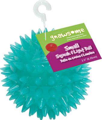 Show full view: Gnawsome Squeak & Light LED Ball Dog Toy, Color Varies, Small slide 2 of 8