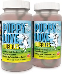 Atomic Bubbles Puppy Love Birthday Cake Scented Bubbles Chasers Dog Toy, 4-fl oz bottle, 2 count