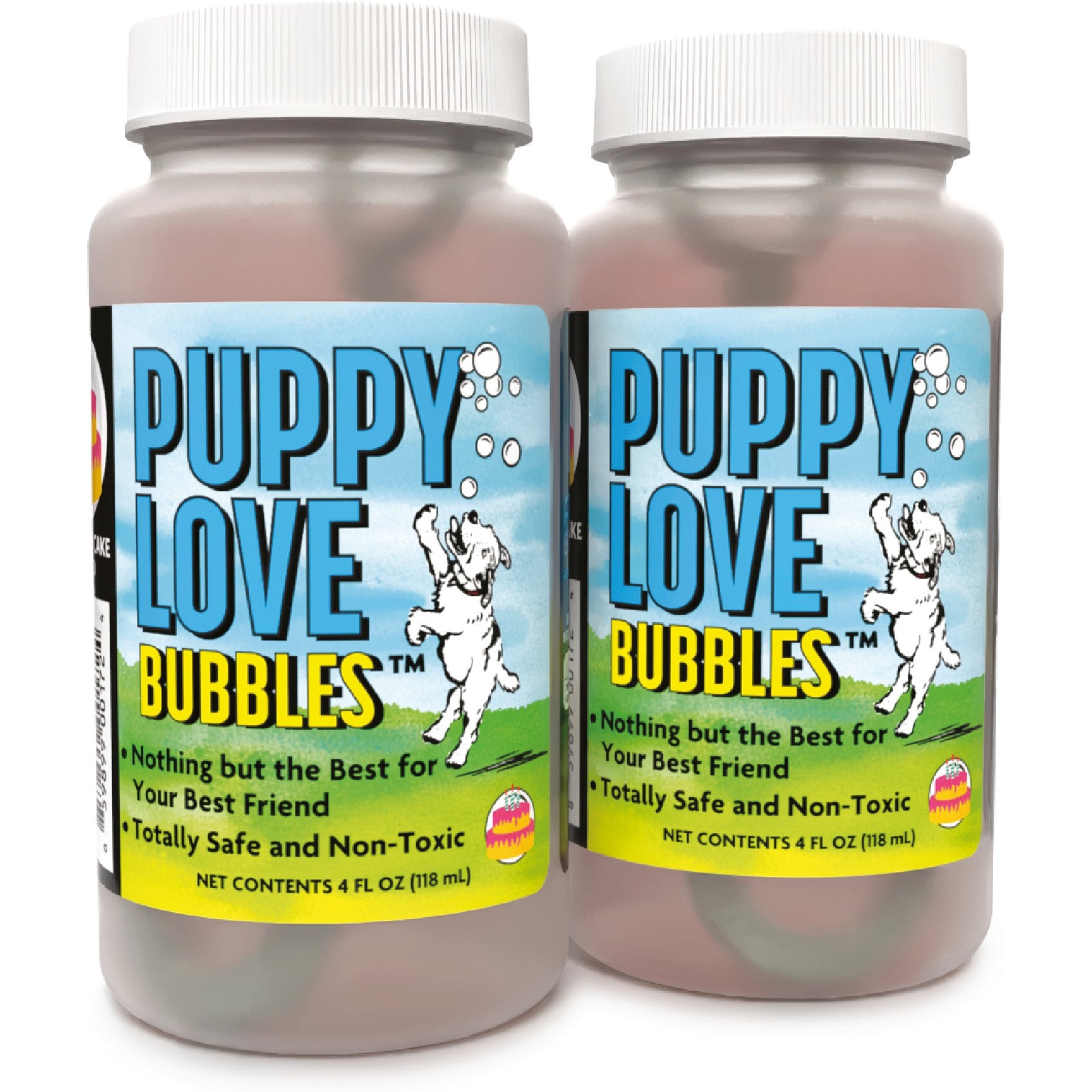 Atomic Bubbles Puppy Love Birthday Cake Scented Bubbles Chasers Dog Toy, 4-fl oz bottle, 2 count