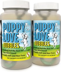 Atomic Bubbles Puppy Love Peanut Butter Scented Bubbles Chasers Dog Toy, 4-fl oz bottle, 2 count