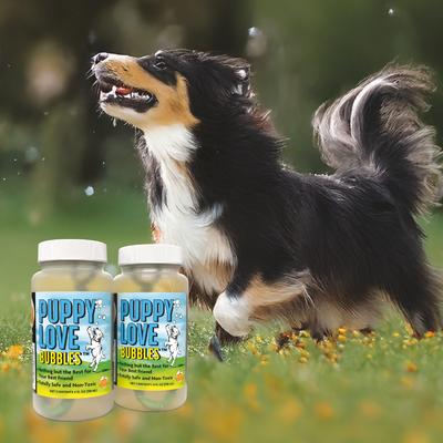 Show full view: Atomic Bubbles Puppy Love Pumpkin Scented Bubbles Chasers Dog Toy, 4-fl oz bottle, 1 count slide 3 of 7