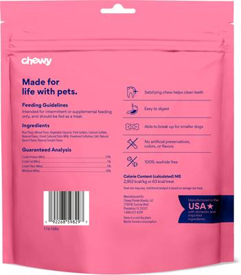 Show full view: Chewy Natural Bacon Flavor Dental Chew Dog Treats, 32 count slide 3 of 10