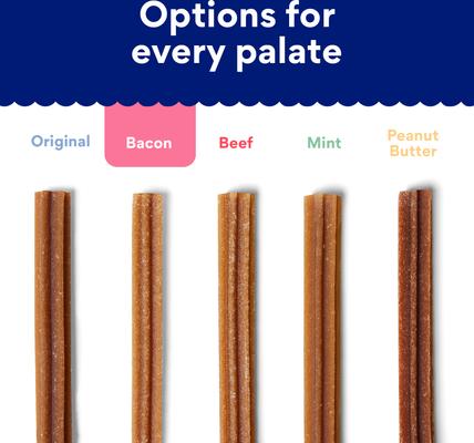 Show full view: Chewy Natural Bacon Flavor Dental Chew Dog Treats, 32 count slide 6 of 10